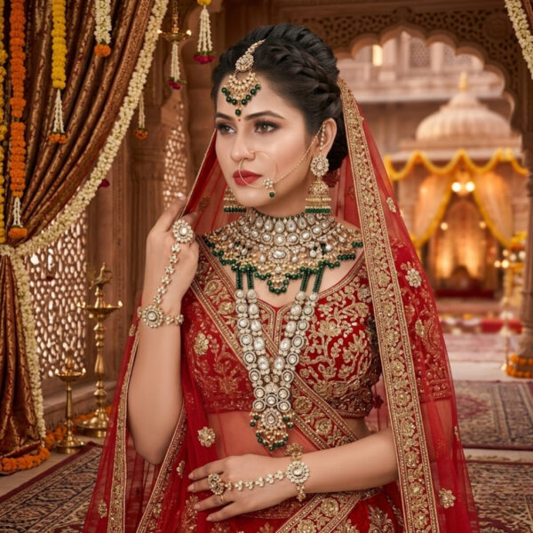 HMG Fashions Shahi Heritage Kundan Full Bridal Set