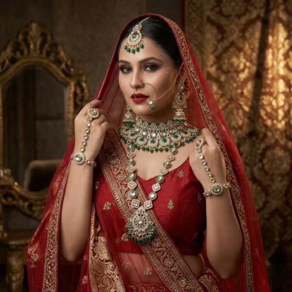 HMG Fashions Royal Shadow Stone Full Bridal Set