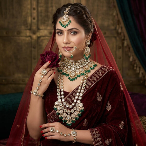 HMG Fashions Royal Shadow Stone Full Bridal Set