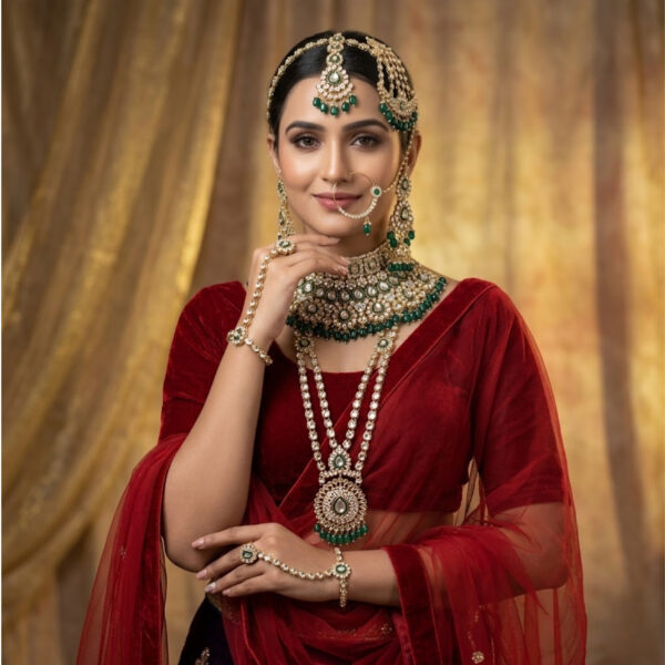 HMG Fashions Vrindavan Kundan Heritage Full Bridal Set