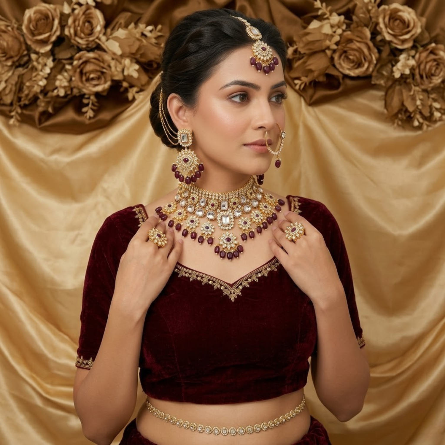 JAMANI Royal Noor Kundan Bridal Jewelry Set