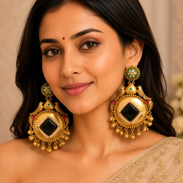 JAMANI Rajsi Mayura Statement Earrings