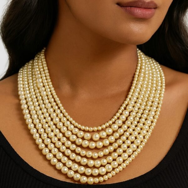 Jamani Multi-Strand Graduated Pearl Layered Necklace